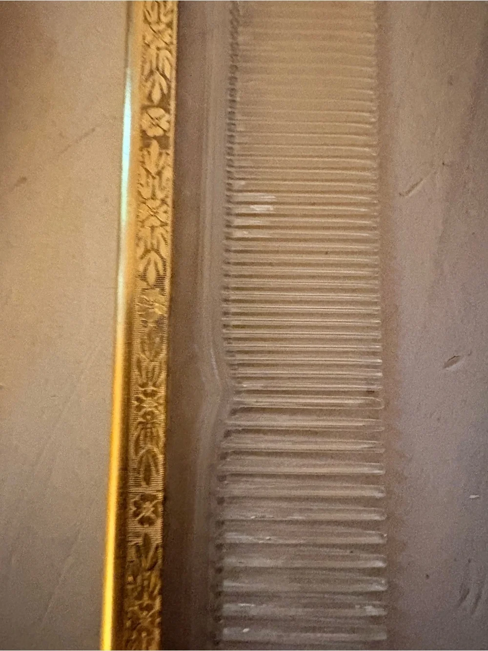 VTG Globe 24K Gold Plated Vanity Set Hand Mirror, Brush, Comb -Hollywood Regency